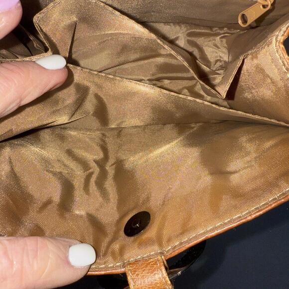 Pouchee Purse Divider Equestrian Boho Wallet Organizer Pocket Brown Faux Leather - Picture 7 of 15